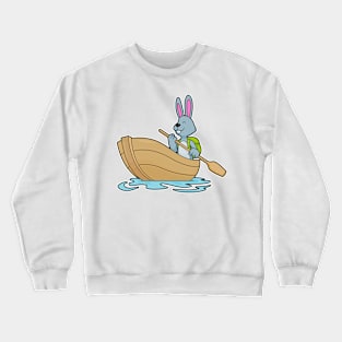 Rabbit with Boat & Paddle Crewneck Sweatshirt